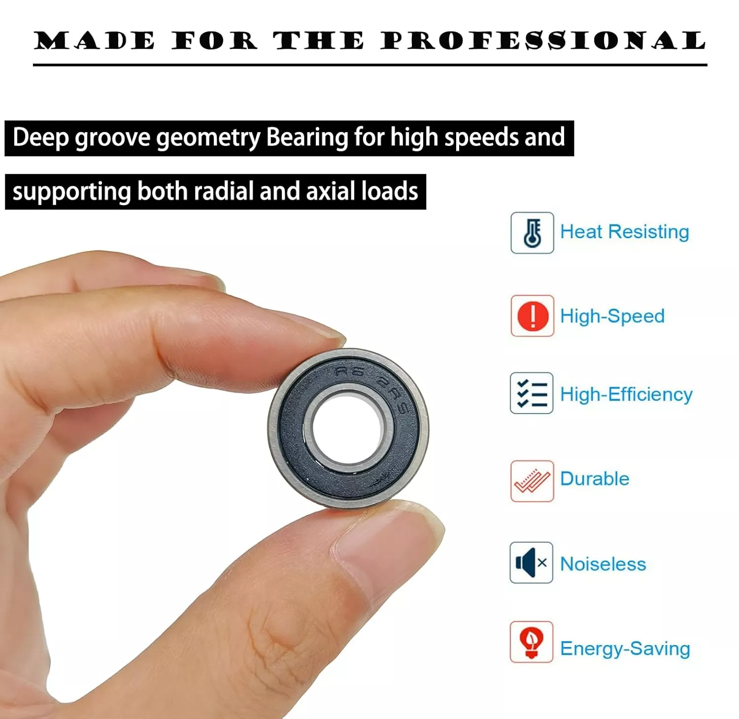 WYOO Transmission R6 2RS Rubber Sealed Miniature Deep Groove Ball Bearing for Small Motors Gearboxes and Precision Instruments