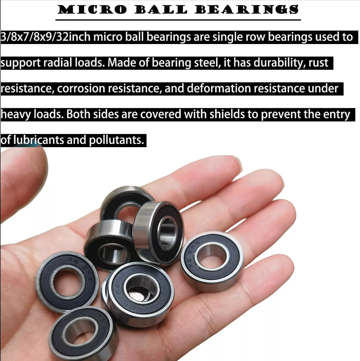 WYOO Transmission R6 2RS Rubber Sealed Miniature Deep Groove Ball Bearing for Small Motors Gearboxes and Precision Instruments