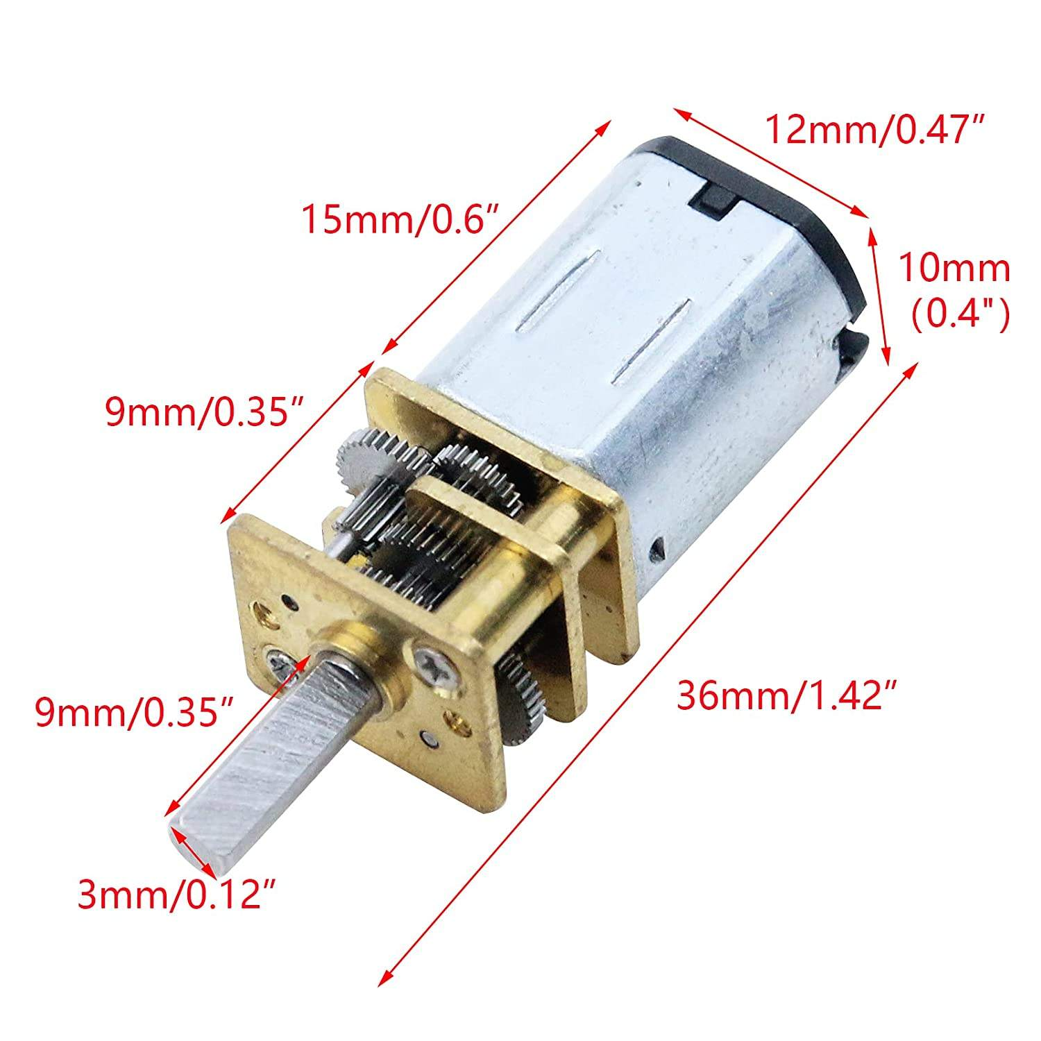  High Torque 30 RPM DC 6V 12mm Hub Dc Electric Brush Motor N20 12V DC Gear Motor for RC Car