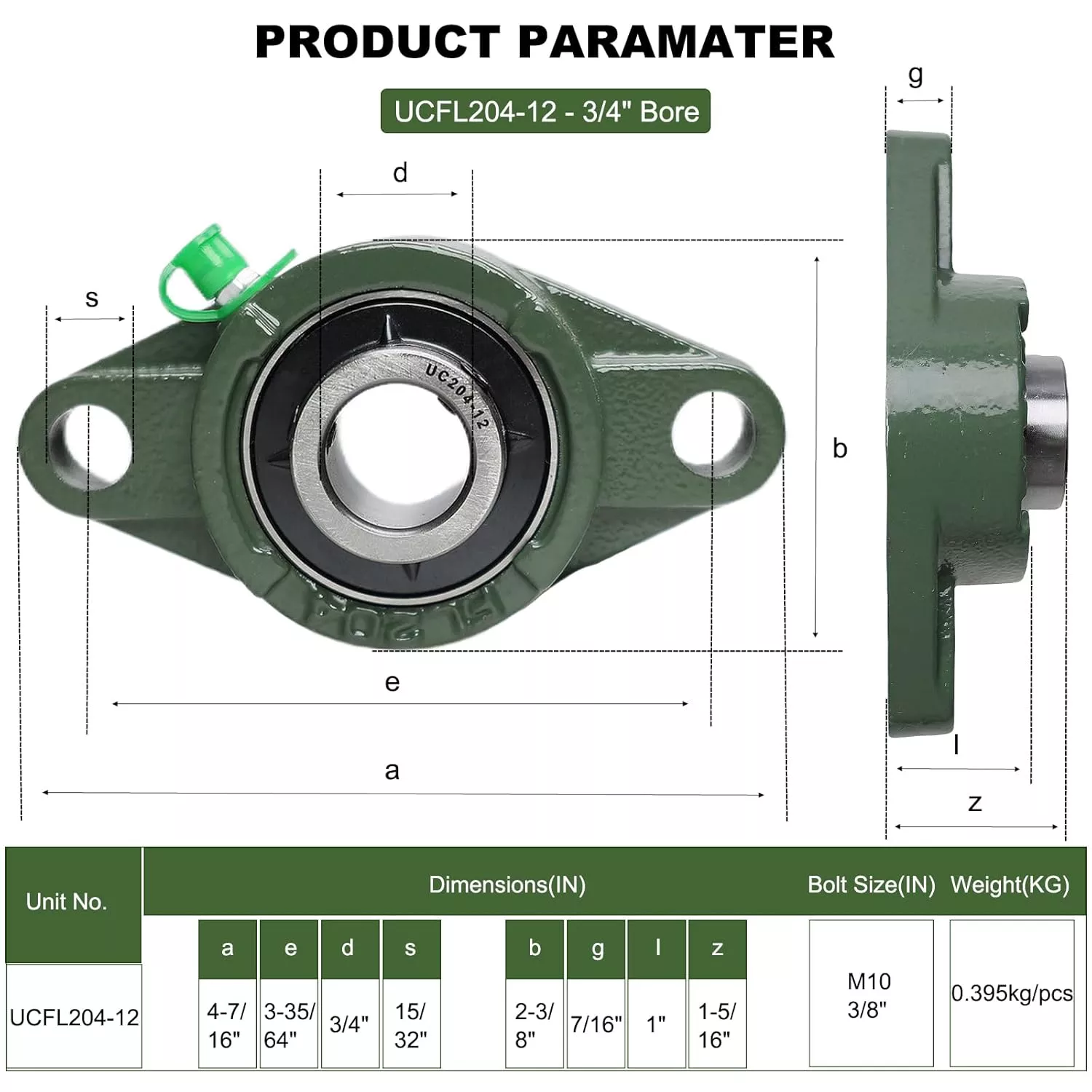 UCFL204-12 Flange Pillow Block Bearing 3/4 in Bore Set Screw Locking Style UCFL204 Flange Mount Ball Bearing