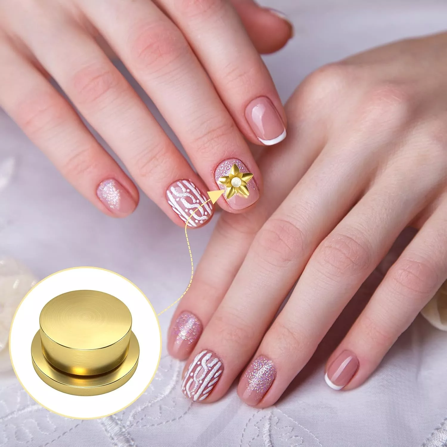 Brass Spinning Nail Charms Nail Art Rotating Charm Bearing for Women Girls Crafting Accessories