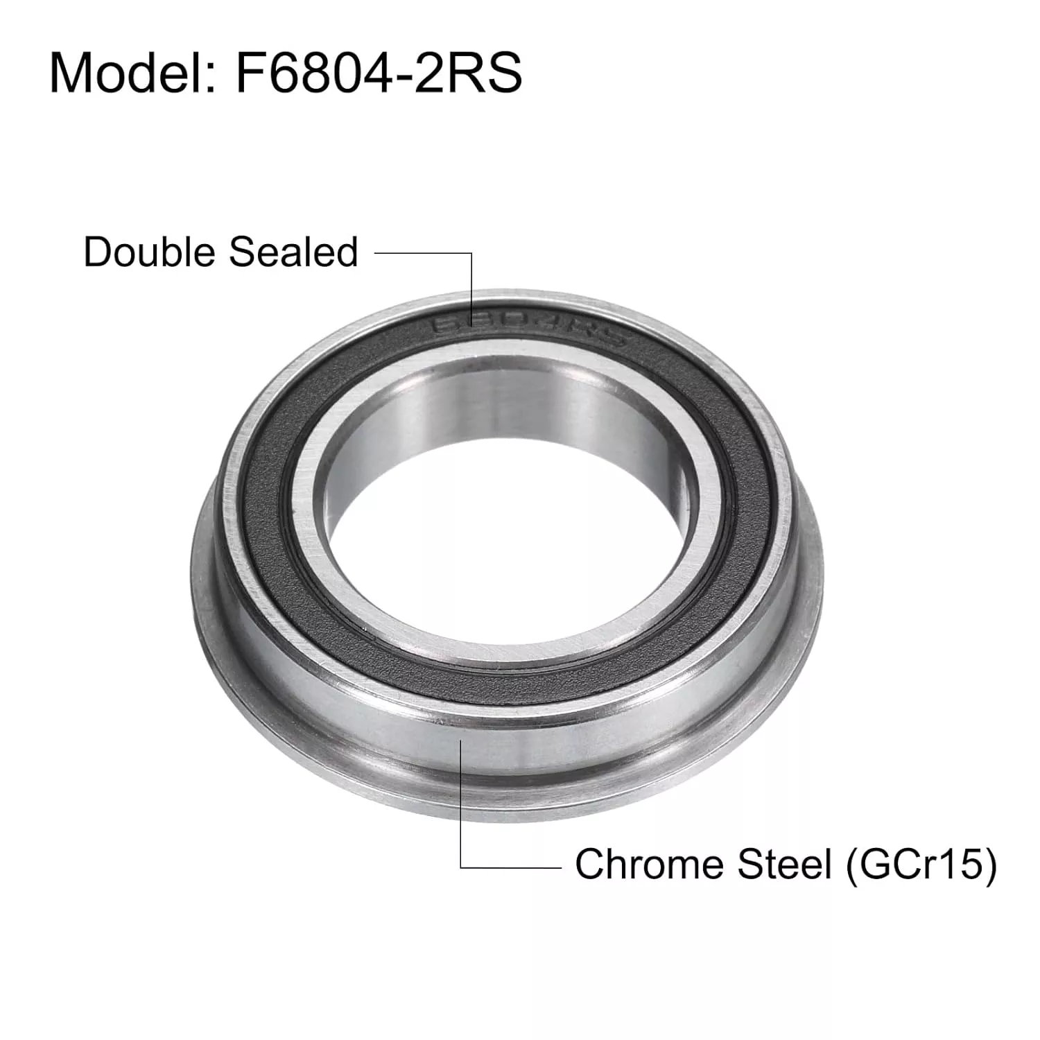  F6804-2RS Flanged Ball Bearing 20x32x7mm Double Sealed Chrome Steel Flange Bearings