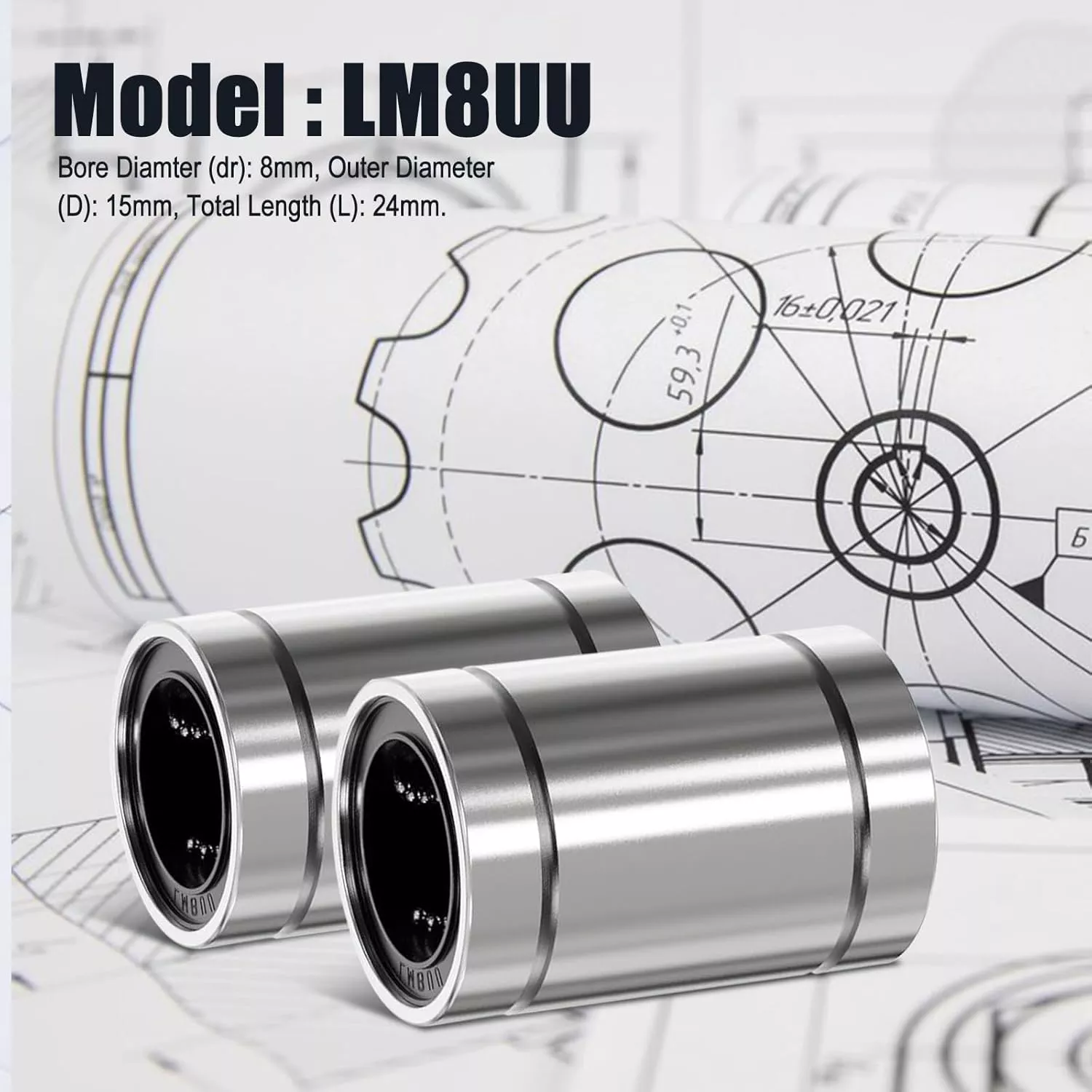 High Quality Linear Motion Bearing LM8UU for 3D Printer CNC Machine