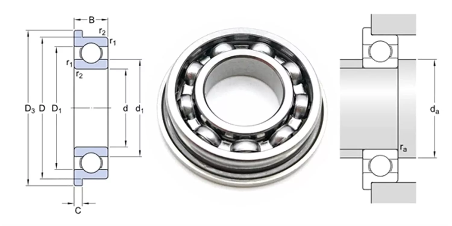 Flanged Bearing F688 FL688 F618/8 688 8x16x4mm Open Flange Bearing Miniature Deep Groove Ball Bearing