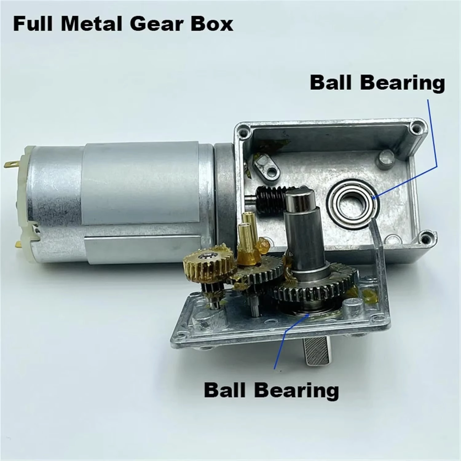 4058Z555 DC 12v 24v 55RPM Slow Speed Large Torque Mini Full Metal Gearbox Turbo Worm Gear Motor