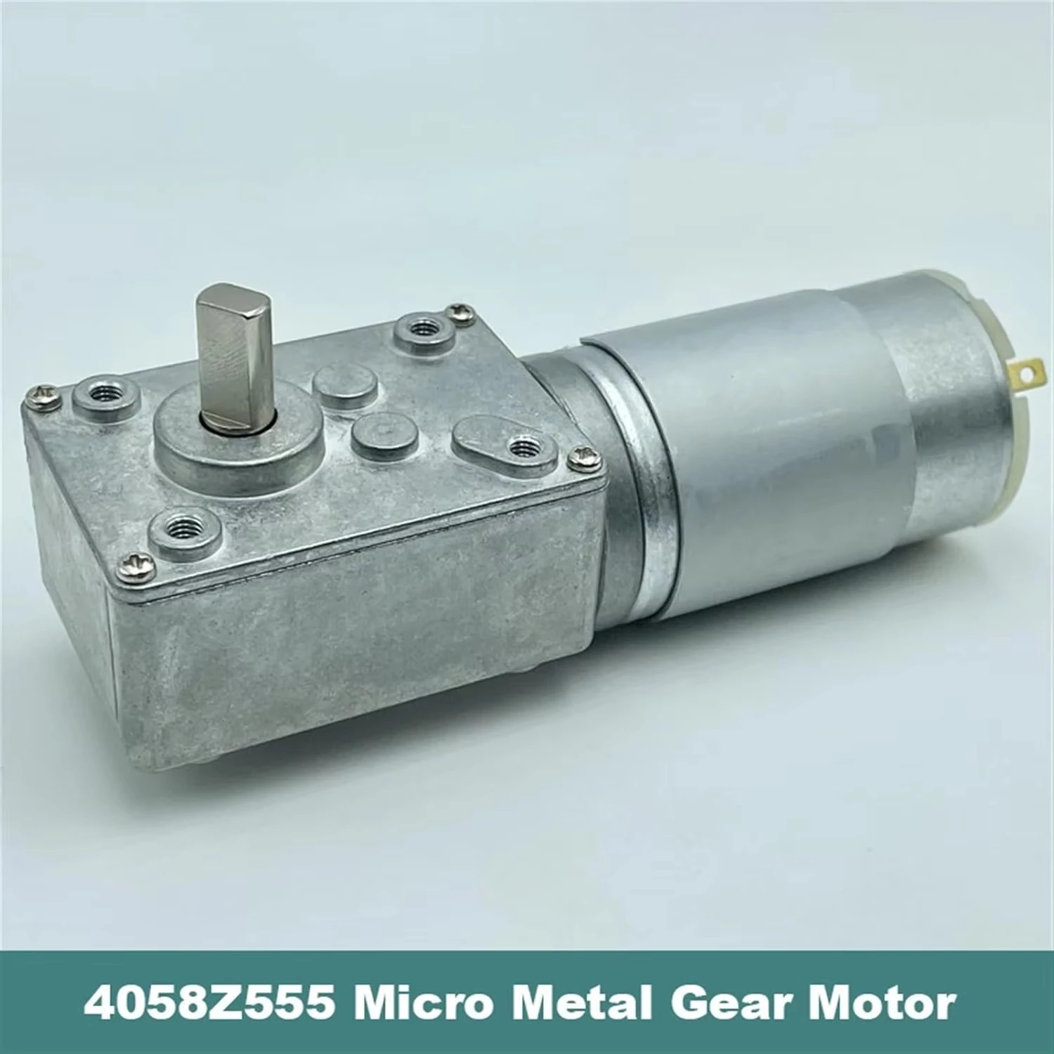 4058Z555 DC 12v 24v 55RPM Slow Speed Large Torque Mini Full Metal Gearbox Turbo Worm Gear Motor