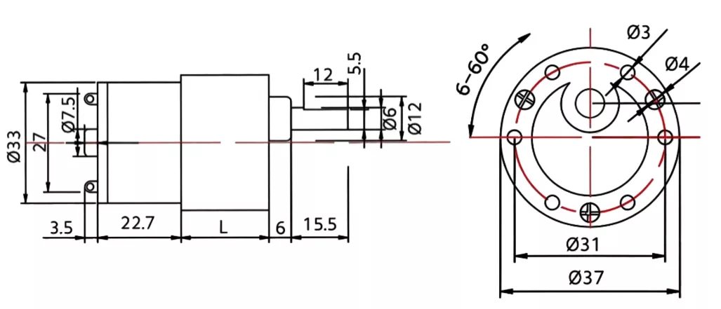 37B-520 Speed Motor - Specialized for Industrial Automation Robots and Smart Home Devices