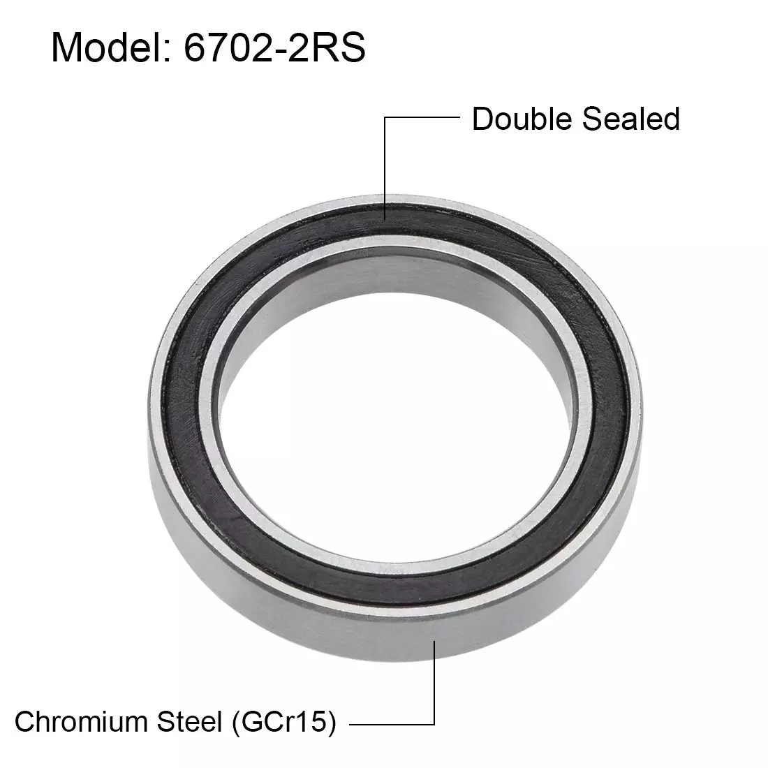 High Speed Sealed Deep Groove Ball Bearing Thin Wall Chrome Steel Bearing 6702-2RS 15*21*4mm