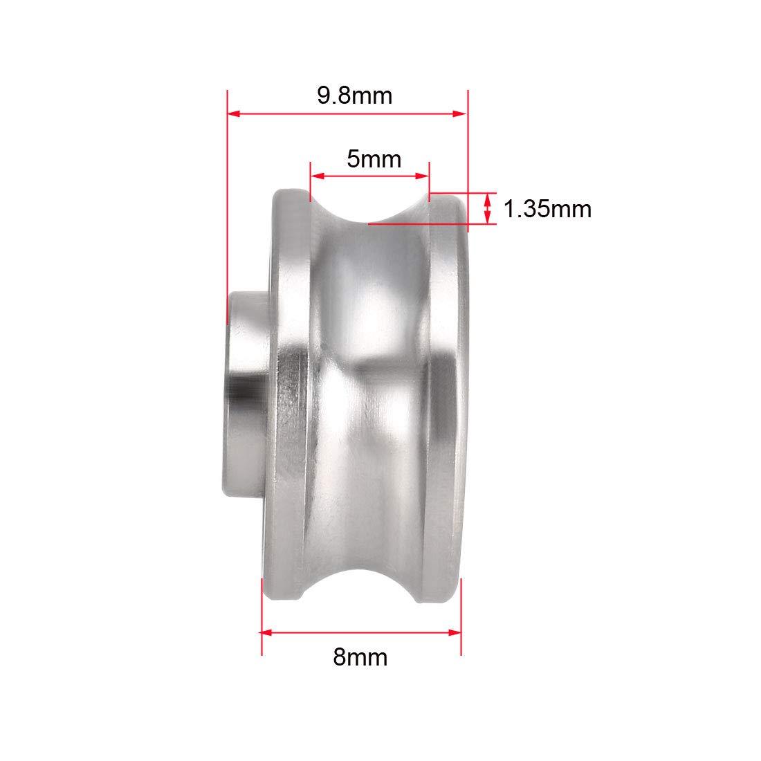 SG15 Deep U Groove Ball Track Guide Bearing Dimension Drawing 1