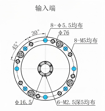 WFH17 Robot Joint Cycloidal Reducer Low Backlash High Load Capacity Precision Gearbox Dimension Drawing 2